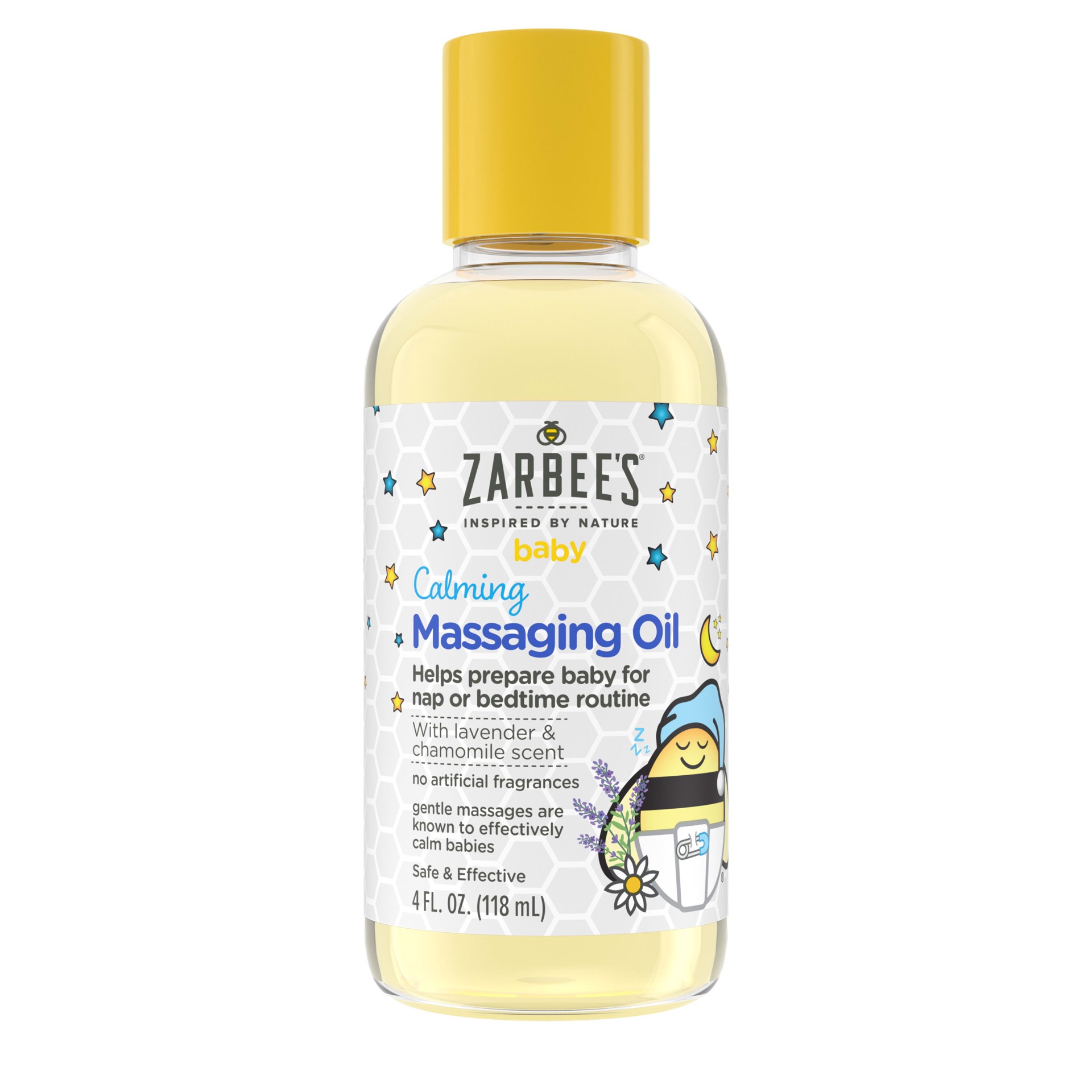 slide 1 of 5, Zarbee's Naturals Baby Massage Oil, Calming and Soothing with Lavender and Chamomile to help Sleep, 4oz
Bottle, 4 fl oz
