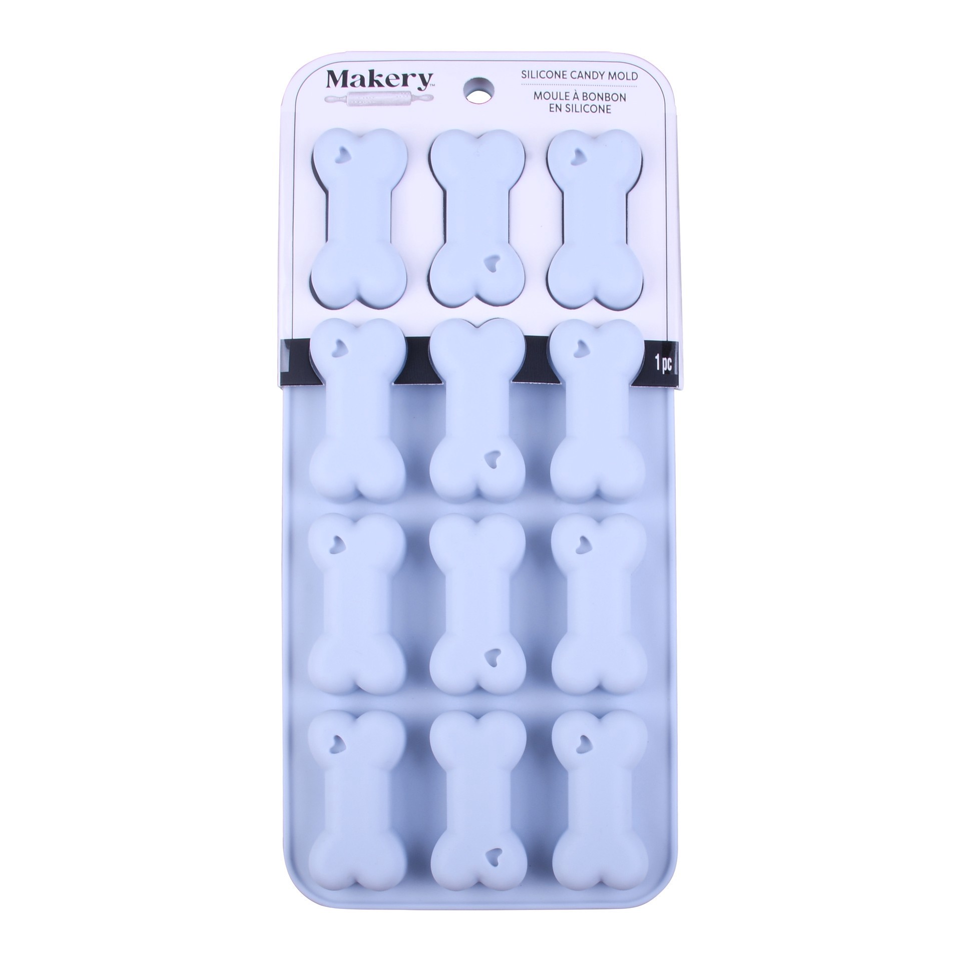 slide 2 of 4, Dog Bones Silicone Candy Mold By Makery, 8.87 in x 0.59 in