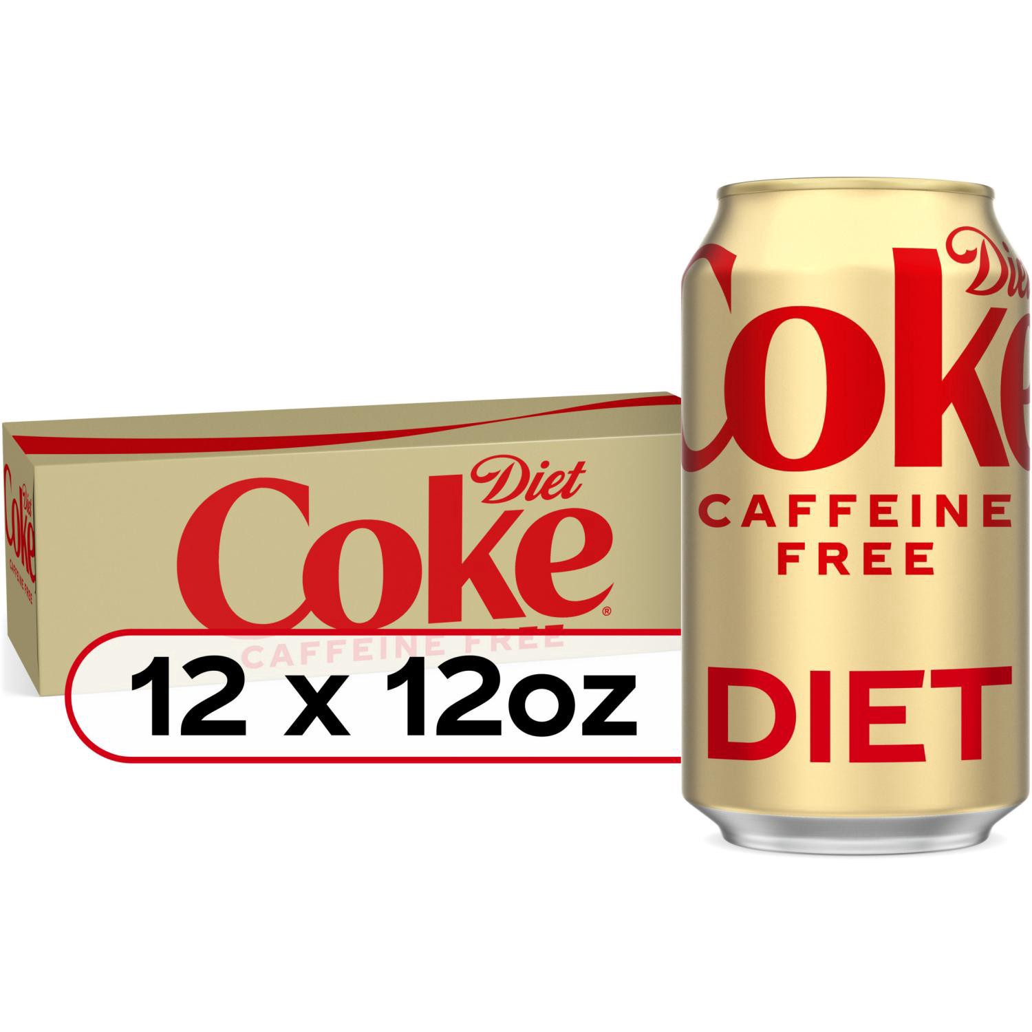 slide 1 of 8, Diet Coke Caffeine Free Soda - 12 ct; 12 fl oz, 12 ct; 12 fl oz