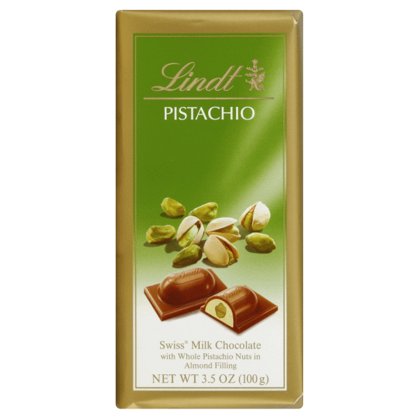 slide 1 of 2, Lindt Lindor Milk Chocolate Pistachio Bar, 1 ct