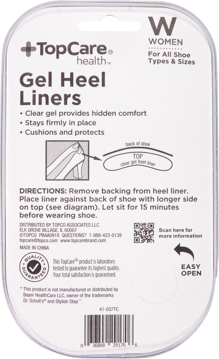 slide 5 of 12, TopCare Clear Gel Heel Linerswomens, 1 ct