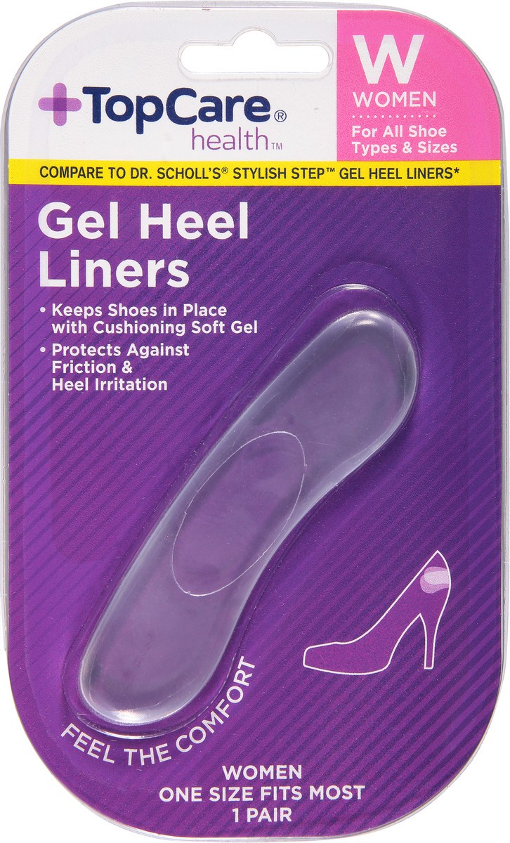 slide 9 of 12, TopCare Clear Gel Heel Linerswomens, 1 ct