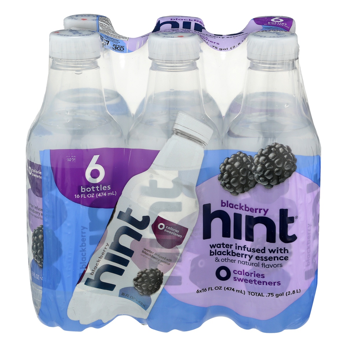slide 1 of 5, hint Blackberry Flavored Water- 6 ct; 16 fl oz, 6 ct; 16 fl oz