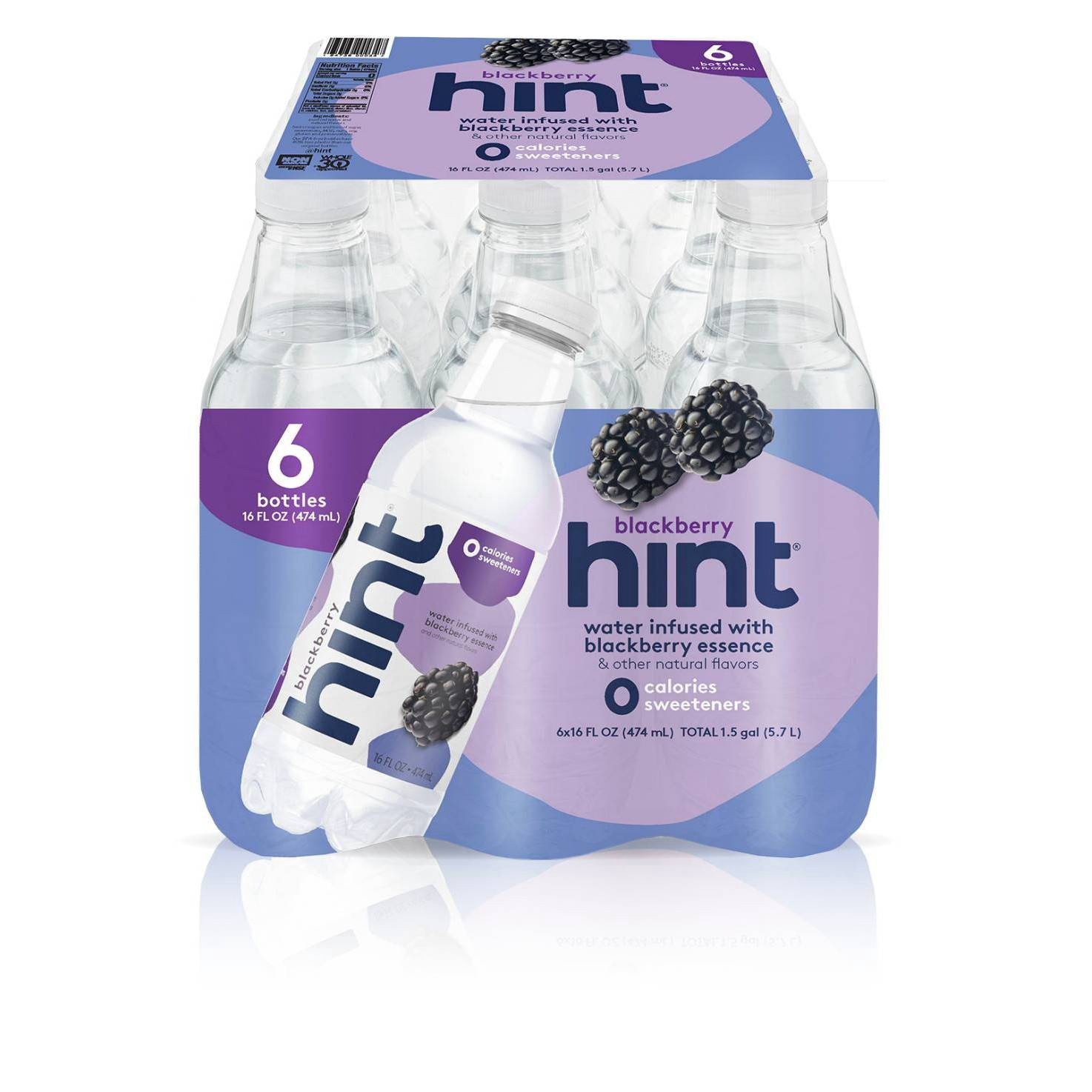 slide 1 of 10, hint Blackberry Flavored Water- 6 ct; 16 fl oz, 6 ct; 16 fl oz