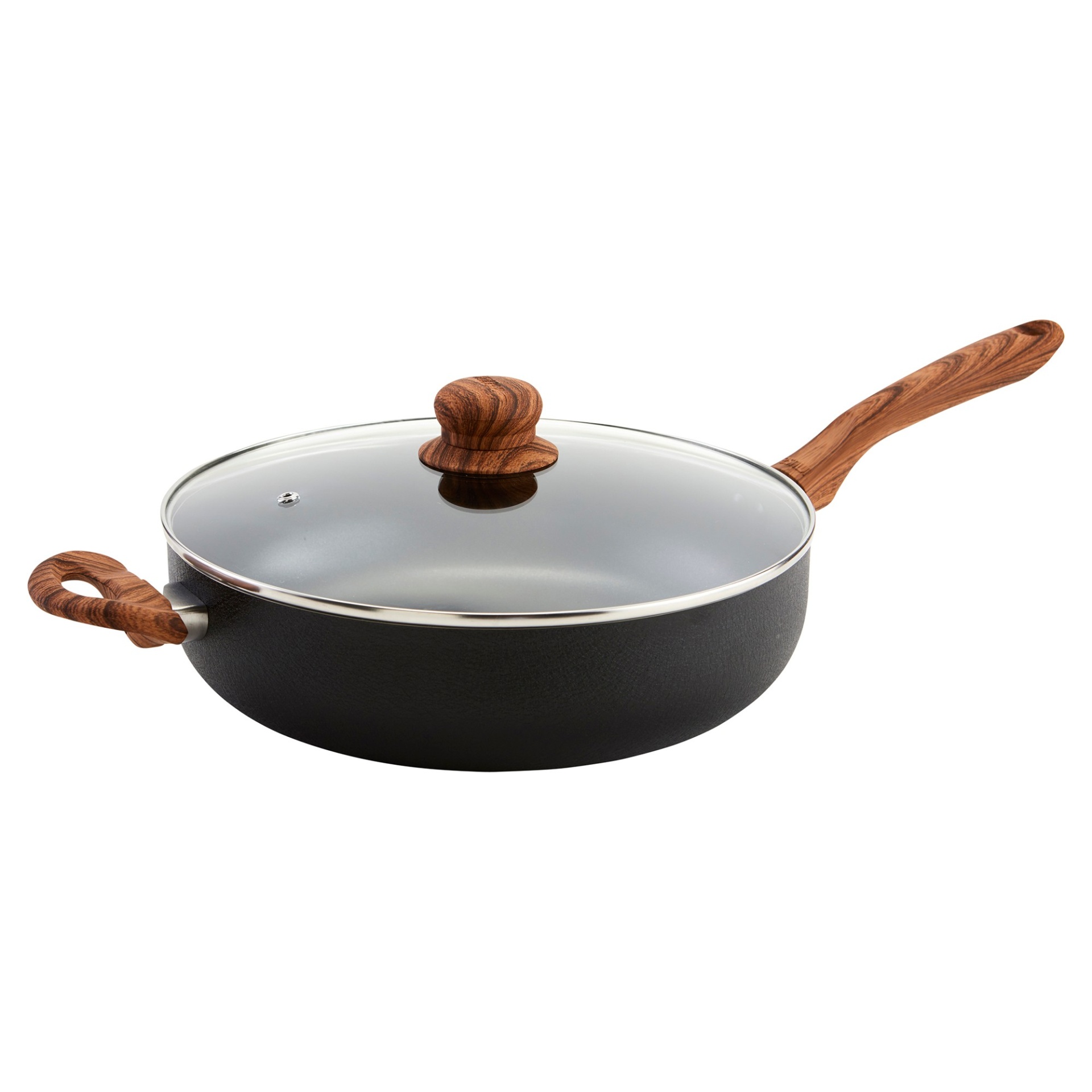 slide 1 of 1, ImuIMUSAsa Stone Cooker and Glass Lid - Black, 1 gal