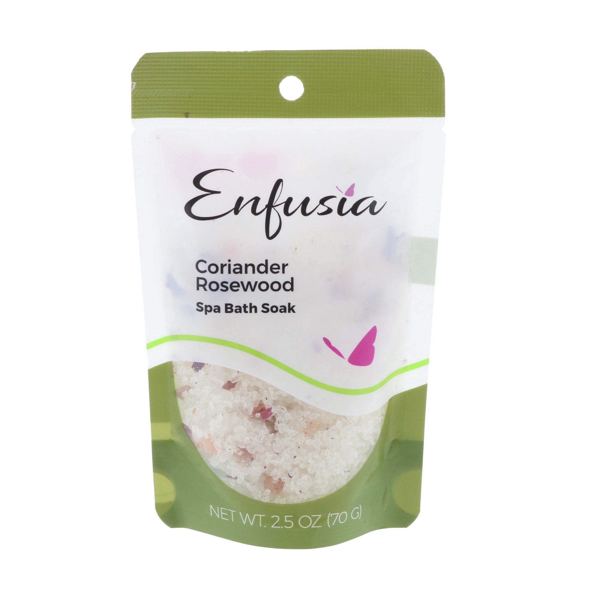 slide 1 of 1, Enfusia Coriander Rosewood Spa Bath Soak, 2.5 oz