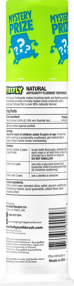 slide 2 of 12, Firefly Sponge Bob Toothpaste Watermelon, 4.2 oz