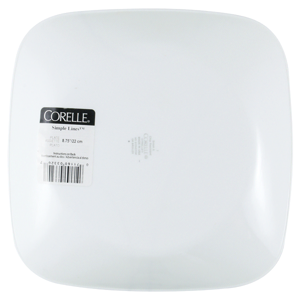 slide 8 of 9, Corelle Square Simple Lines 8.75-Inch Salad Plate, 8.75 in