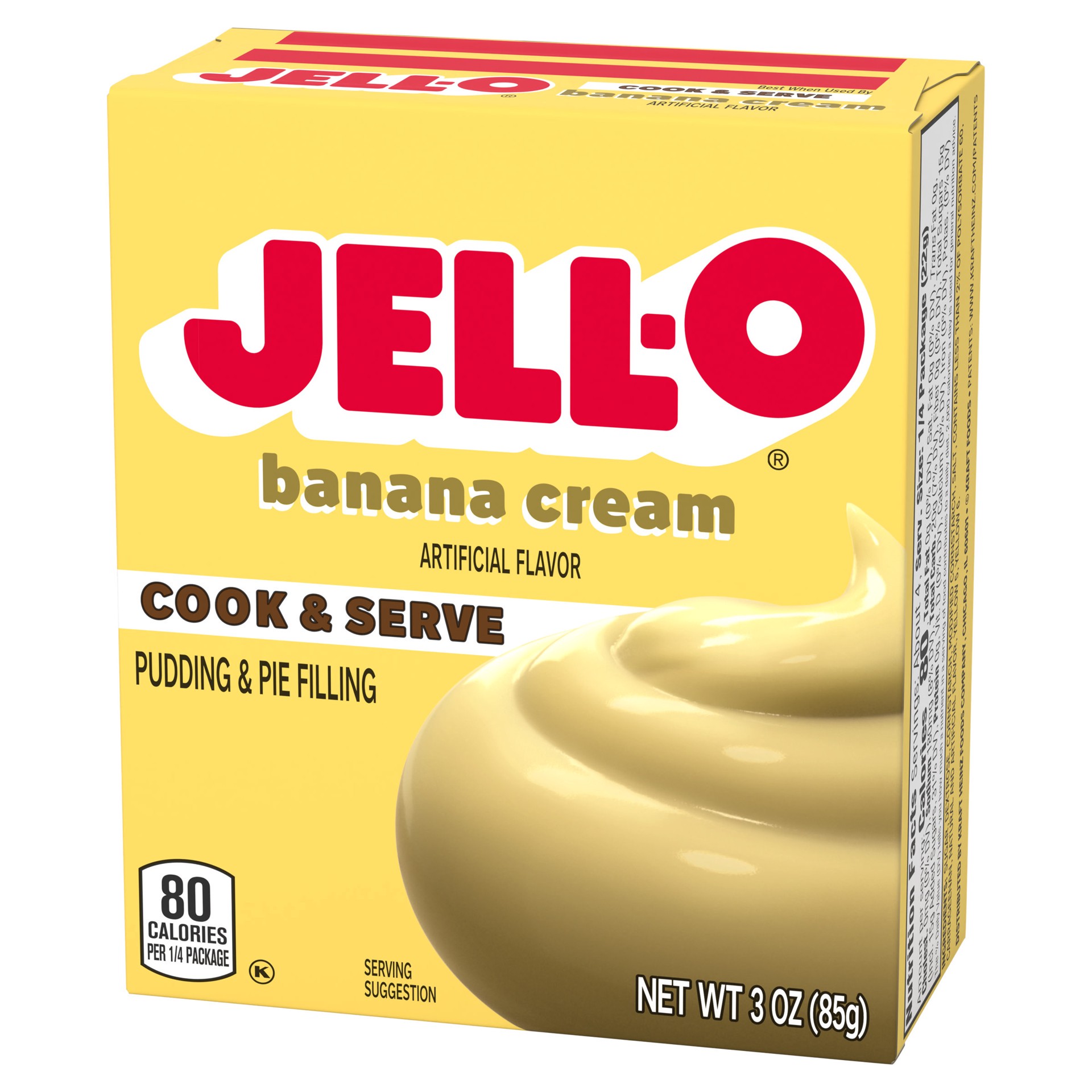 slide 4 of 5, Jell-O Cook & Serve Banana Cream Artificially Flavored Pudding & Pie Filling Mix, 3 oz Box, 3 oz