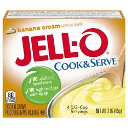 Jell-O Cook & Serve Banana Cream Pudding & Pie Filling Mix, 3 oz Box