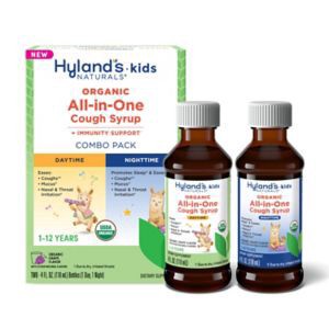 slide 1 of 1, Hyland's Naturals Kids Organic All-In-One Cough Syrup Combo Pack, Grape, 8 oz