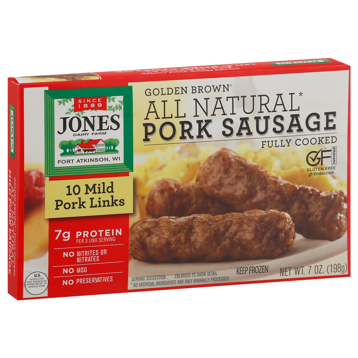 slide 8 of 9, Jones Dairy Farm Golden Brown Mild Pork Sausage Packed, Unspecified 10 ea, 10 ct