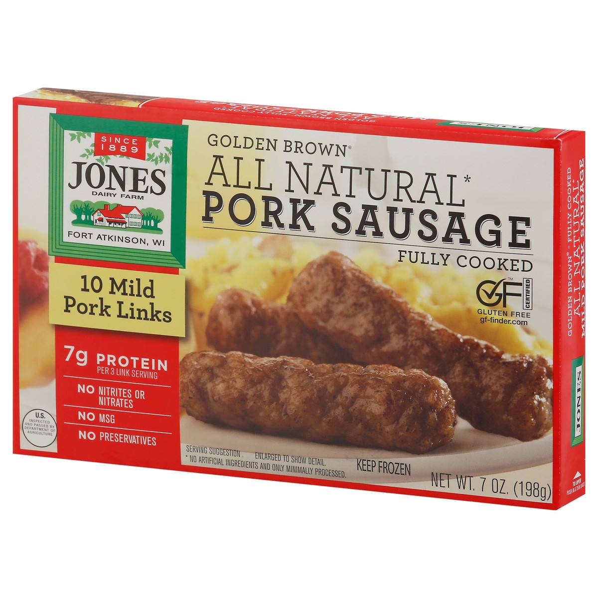 slide 9 of 9, Jones Dairy Farm Golden Brown Mild Pork Sausage Packed, Unspecified 10 ea, 10 ct