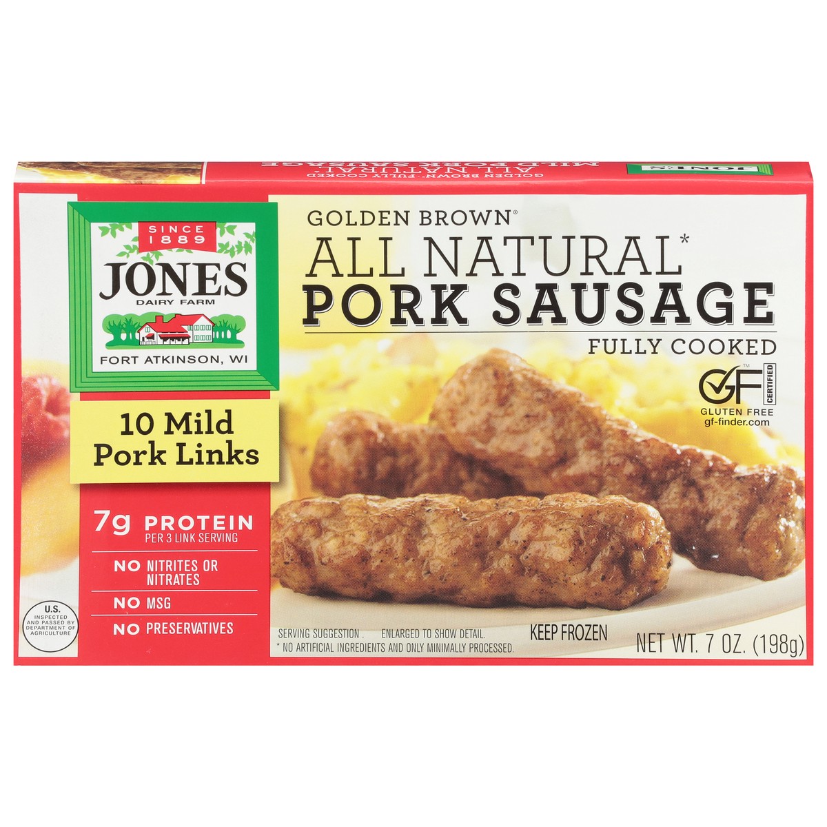 slide 1 of 9, Jones Dairy Farm Golden Brown Mild Pork Sausage Packed, Unspecified 10 ea, 10 ct