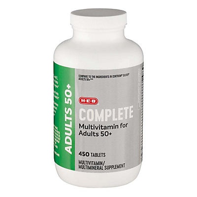 slide 1 of 1, H-E-B Complete Multivitamin For Adults 50+, 450 ct