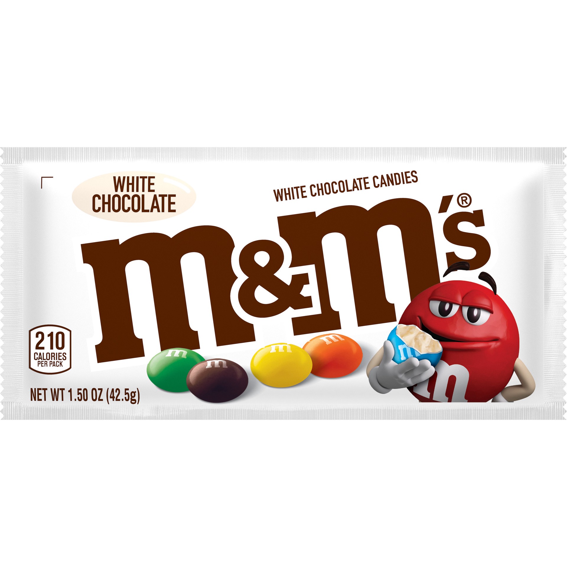 slide 1 of 5, M&M's White Chocolate Candy, Full Size, 1.41 oz Bag, 1.5 oz