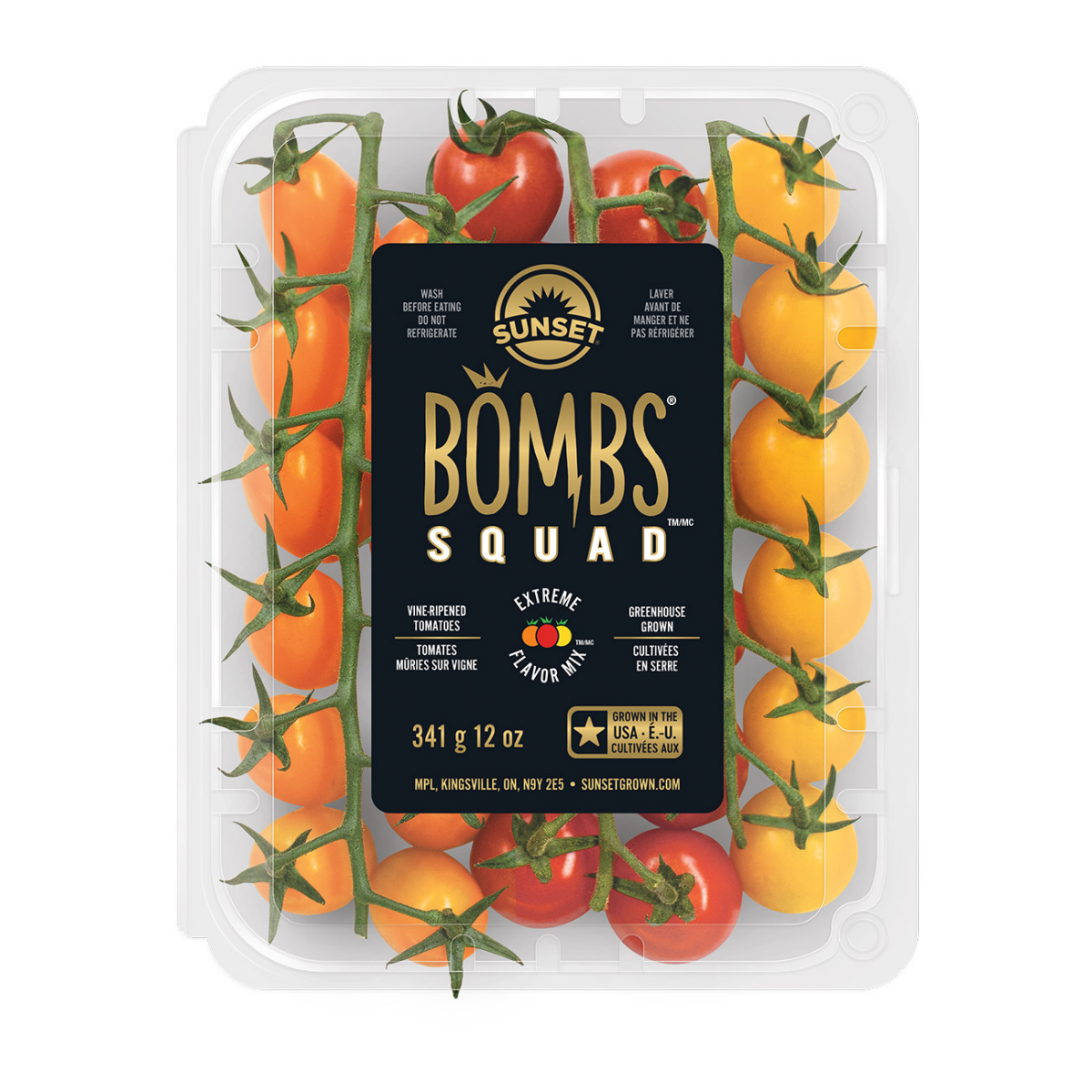 slide 1 of 4, SUNSET Bombs Squad On-the-Vine Premium Snacking Tomatoes, 12oz, 12 oz