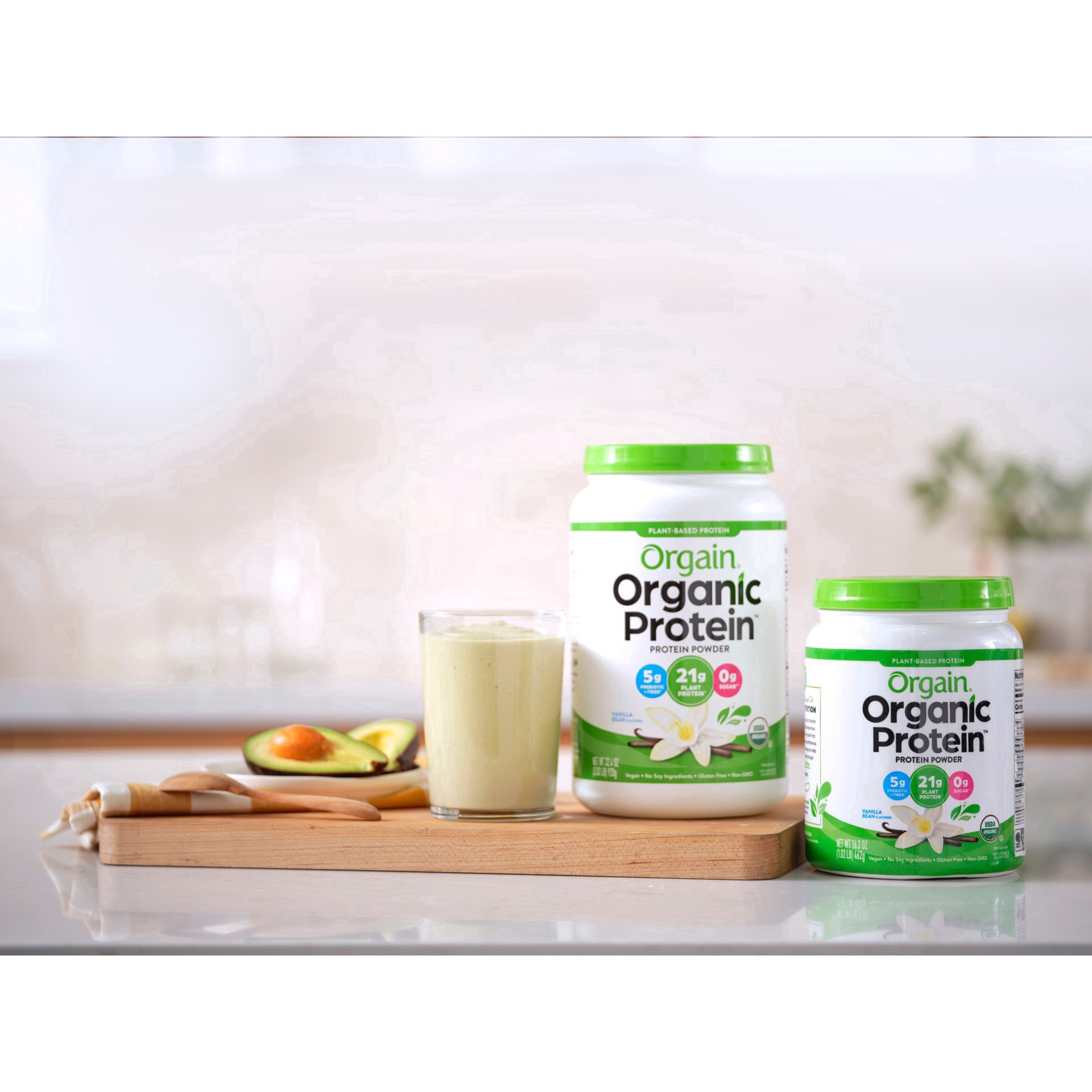 slide 100 of 101, Orgain Organic Vegan Plant Based Protein Powder - Vanilla Bean - 16.32oz, 16.32 oz
