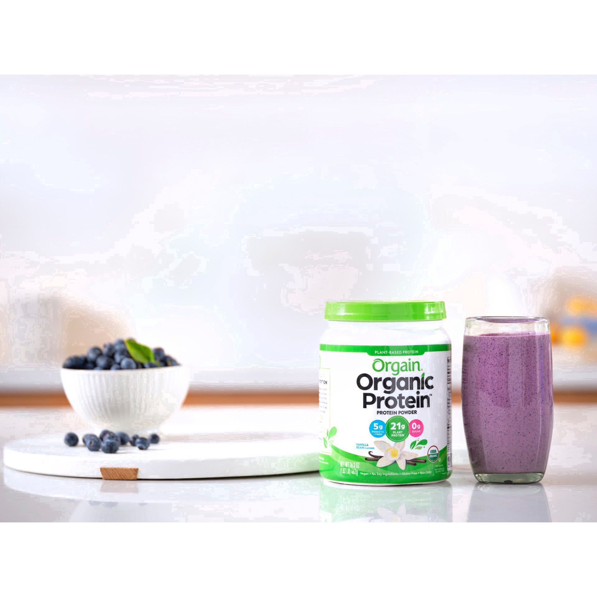 slide 4 of 101, Orgain Organic Vegan Plant Based Protein Powder - Vanilla Bean - 16.32oz, 16.32 oz