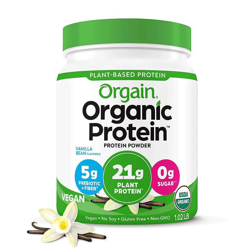 slide 1 of 101, Orgain Organic Vegan Plant Based Protein Powder - Vanilla Bean - 16.32oz, 16.32 oz