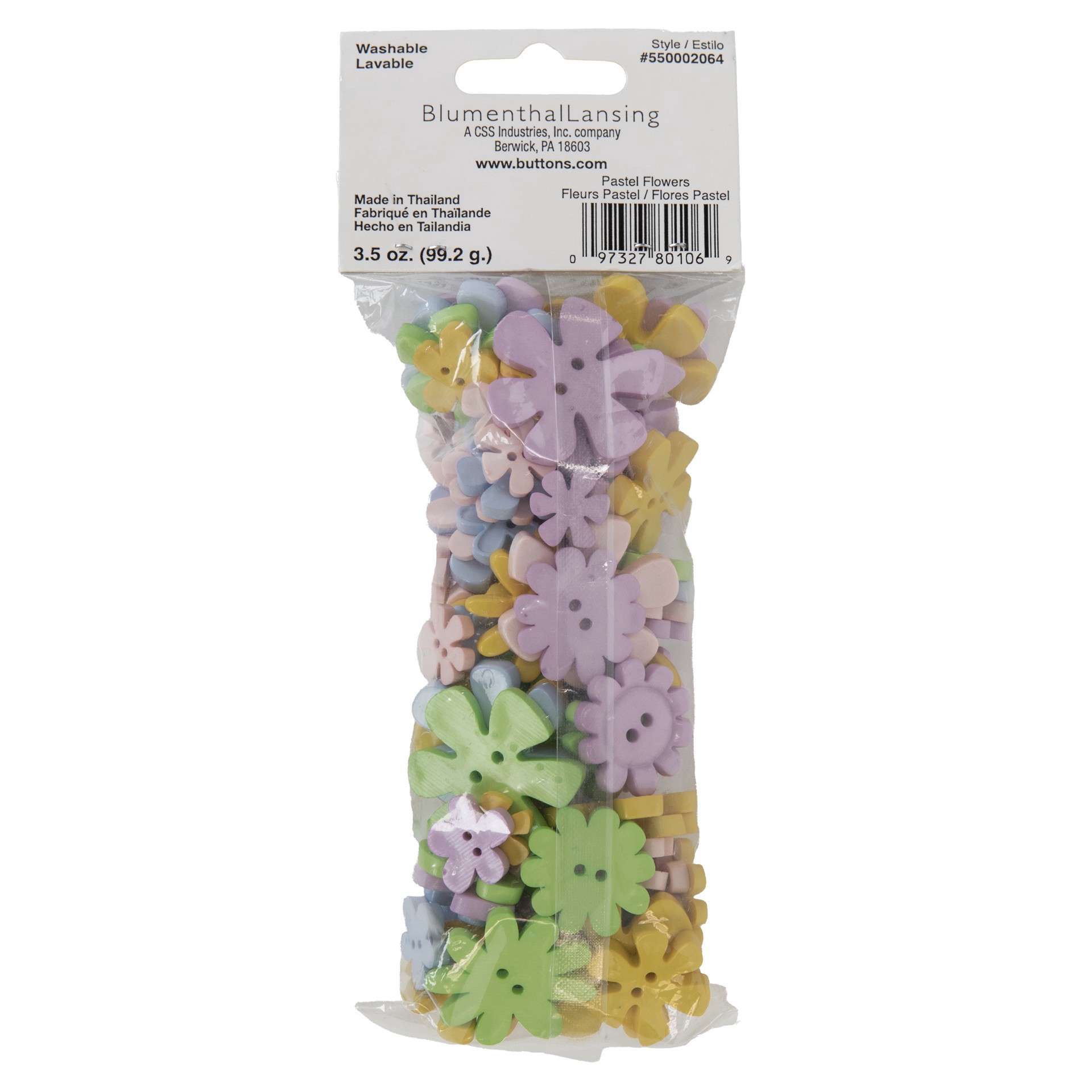 slide 4 of 4, Blumenthal Lansing Favorite Findings Pastel Flower Button Mix, 1/4 in