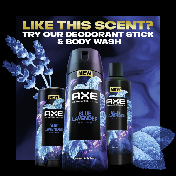 slide 12 of 22, AXE Fine Fragrance Collection Blue Lavender Premium Deodorant Body Spray for Men, 4 fl oz