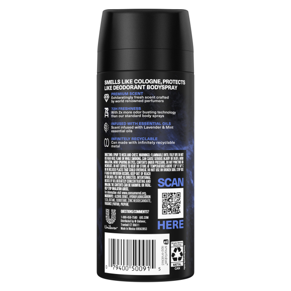 slide 18 of 22, AXE Fine Fragrance Collection Blue Lavender Premium Deodorant Body Spray for Men, 4 fl oz