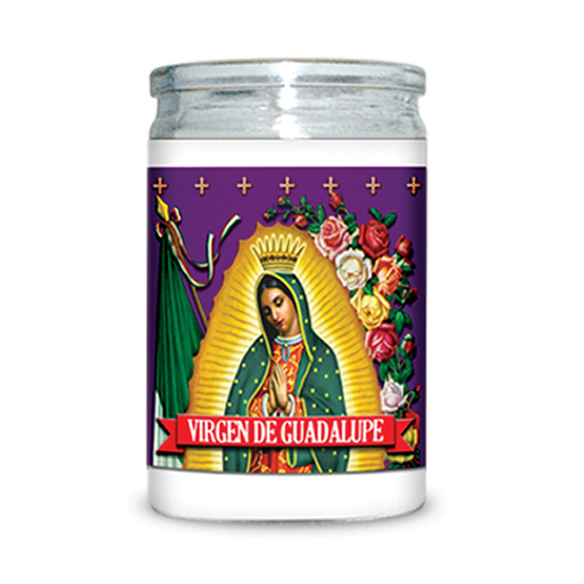 slide 1 of 1, St. Jude Virgen de Guadalupe White Wax Candle, 4.05 oz; 3.5 in