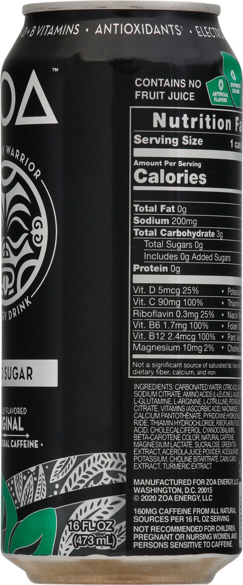 slide 8 of 9, ZOA Zero Sugar, 12 fl oz