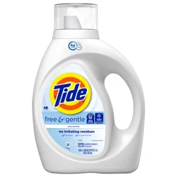 Tide Free & Gentle Liquid Laundry Detergent, 48 Loads, 63 fl oz, Tide Laundry Detergent, Clean Laundry Detergent