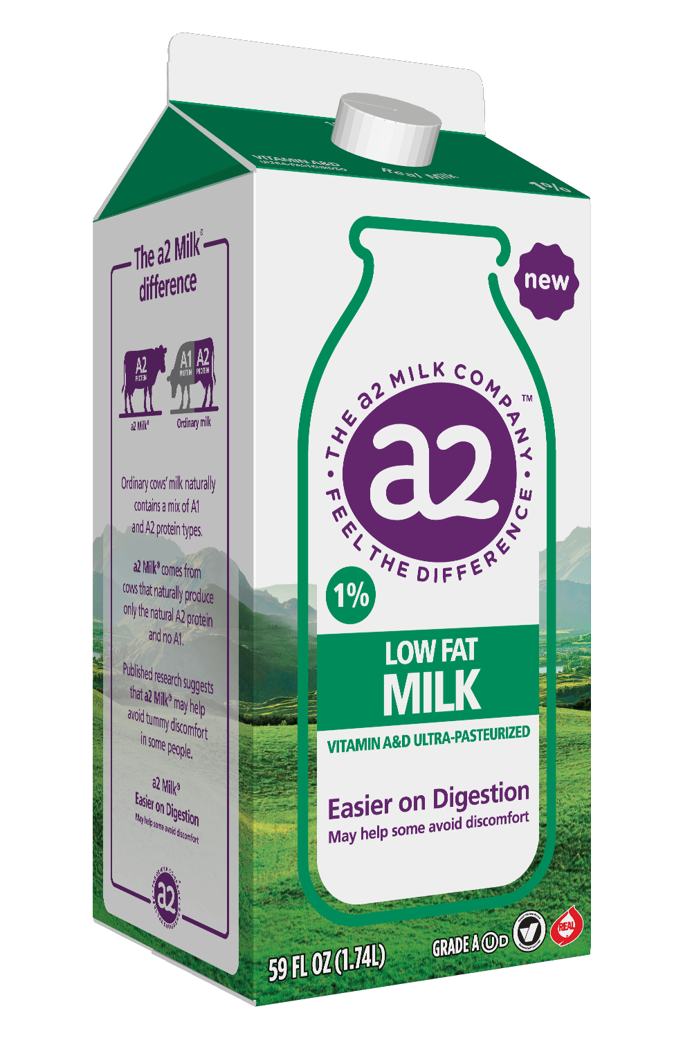 slide 1 of 1, a2 1% Low-Fat Milk, 59 fl oz