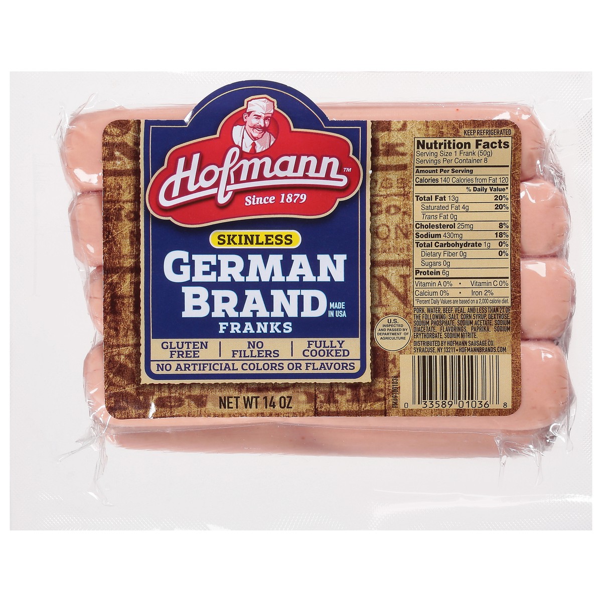 slide 1 of 11, Hofmann Skinless German Brand Franks 14 oz, 14 oz