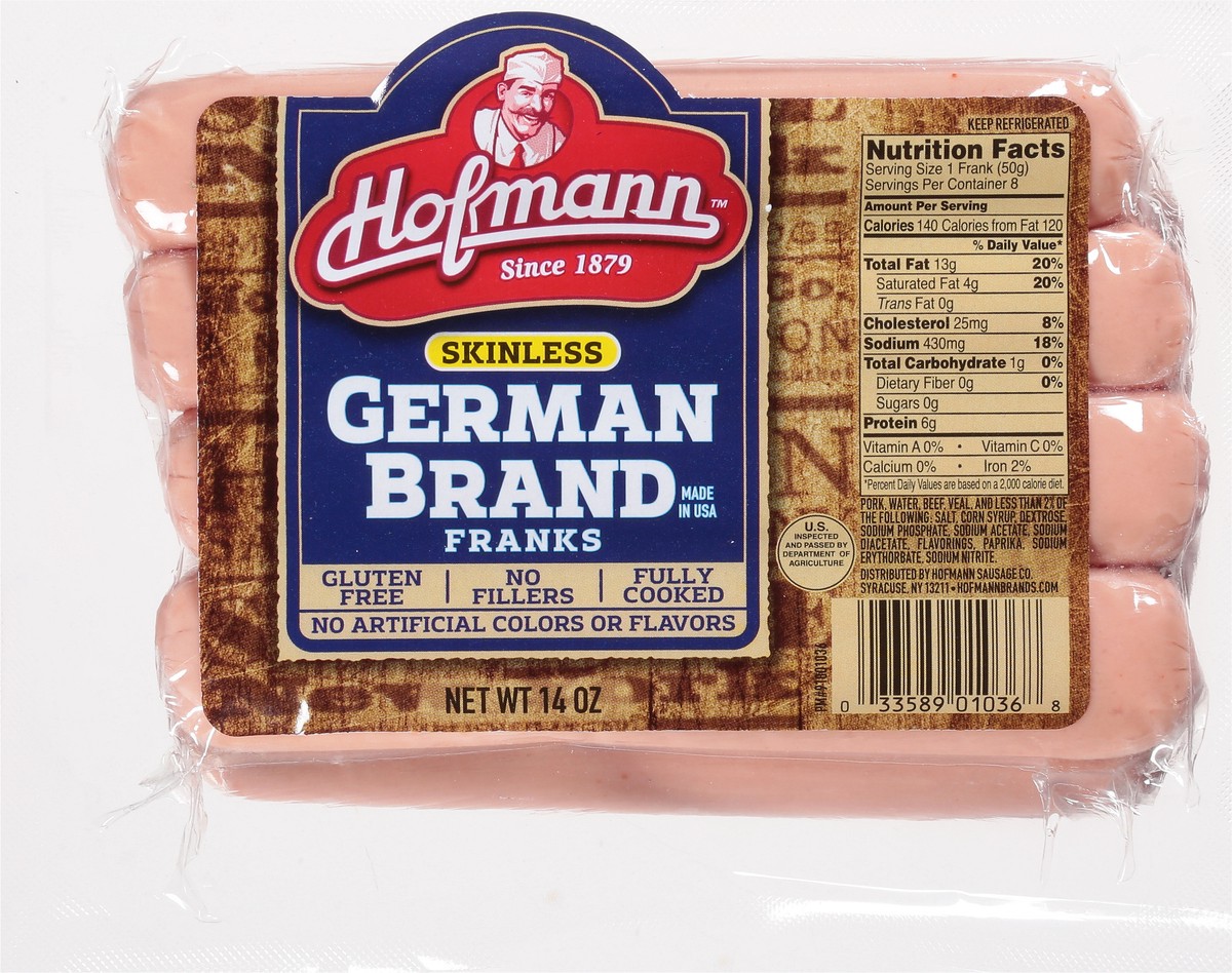 slide 3 of 11, Hofmann Skinless German Brand Franks 14 oz, 14 oz