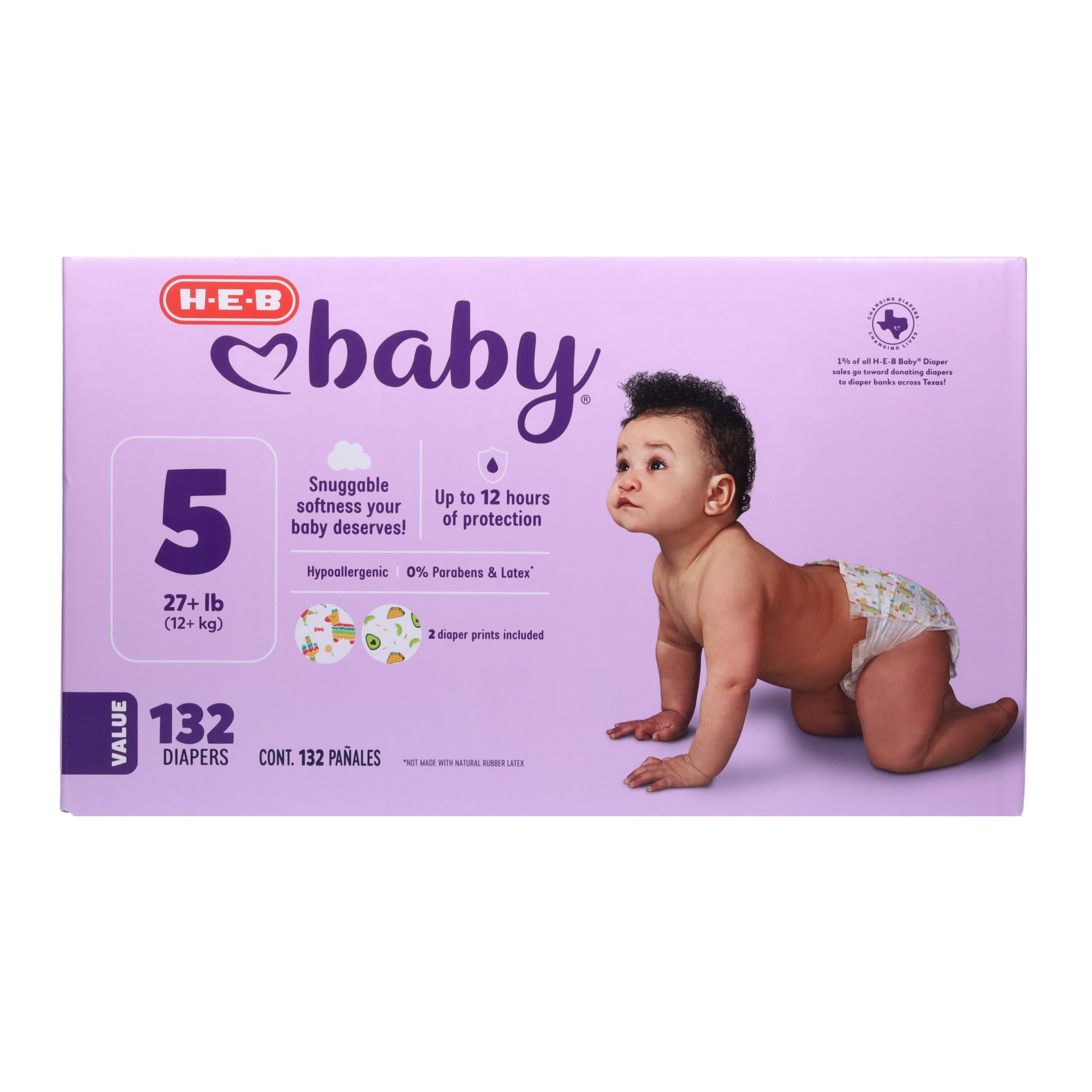 slide 1 of 1, H-E-B Baby Value Pack Diapers - Size 5, Size 5