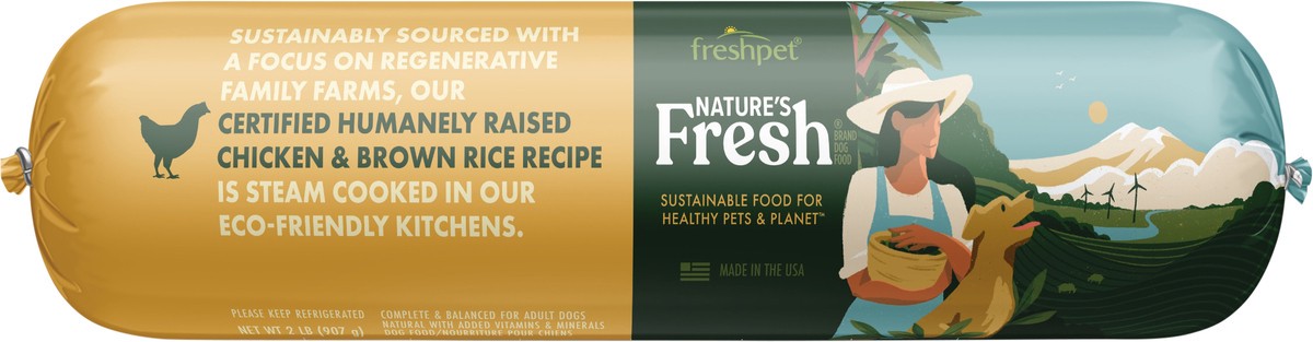 slide 3 of 3, Freshpet Nature's Fresh Chicken & Brown Rice Recipe Dog Food 2 lb, 2 lb