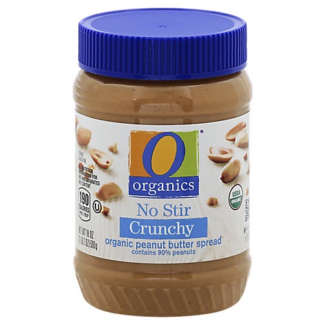 slide 1 of 1, O Organics Organic Peanut Butter Spread No Stir Crunchy, 18 oz