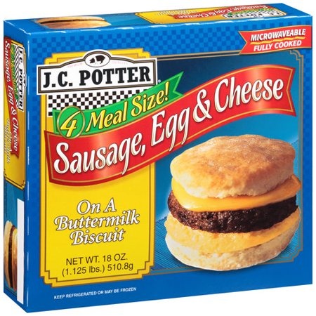 slide 1 of 1, J.C. Potter Sausage, Egg & Cheese Biscuits, 4 ct; 18 oz