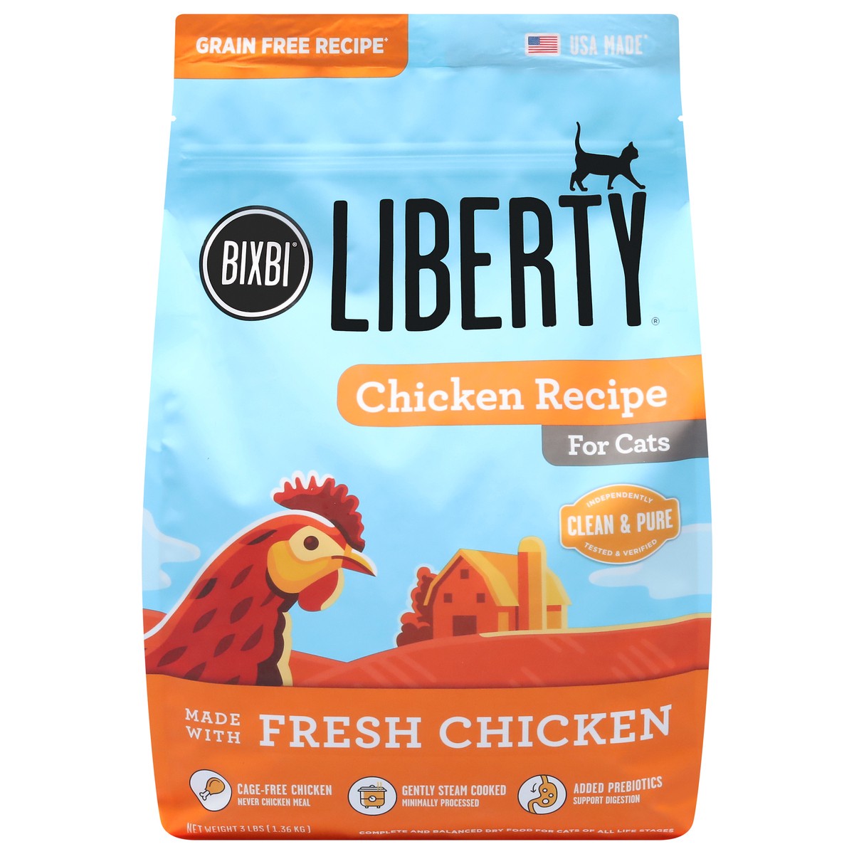 slide 1 of 15, Bixbi Liberty Chicken Recipe Cat Food 3 lb, 3 lb
