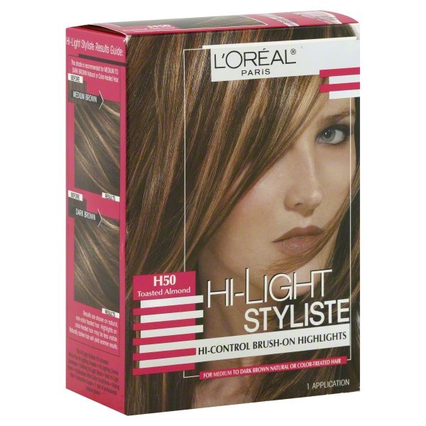 slide 1 of 1, L'Oréal Hi-Light Styliste Brush-On Highlights H50 Toasted Almond, 1 ct