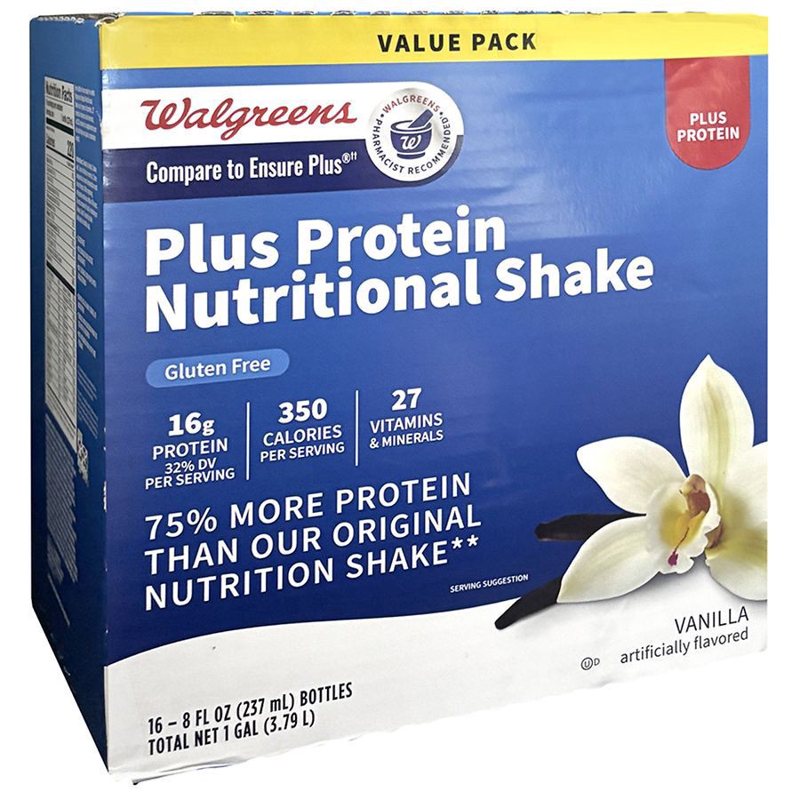 slide 3 of 5, Walgreens Nutritional Shake PLUS, 16 ct 8 oz