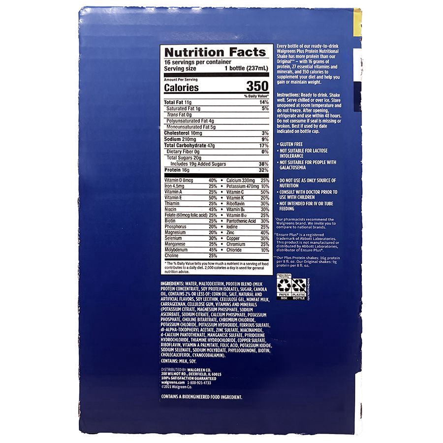 slide 4 of 5, Walgreens Nutritional Shake PLUS, 16 ct 8 oz