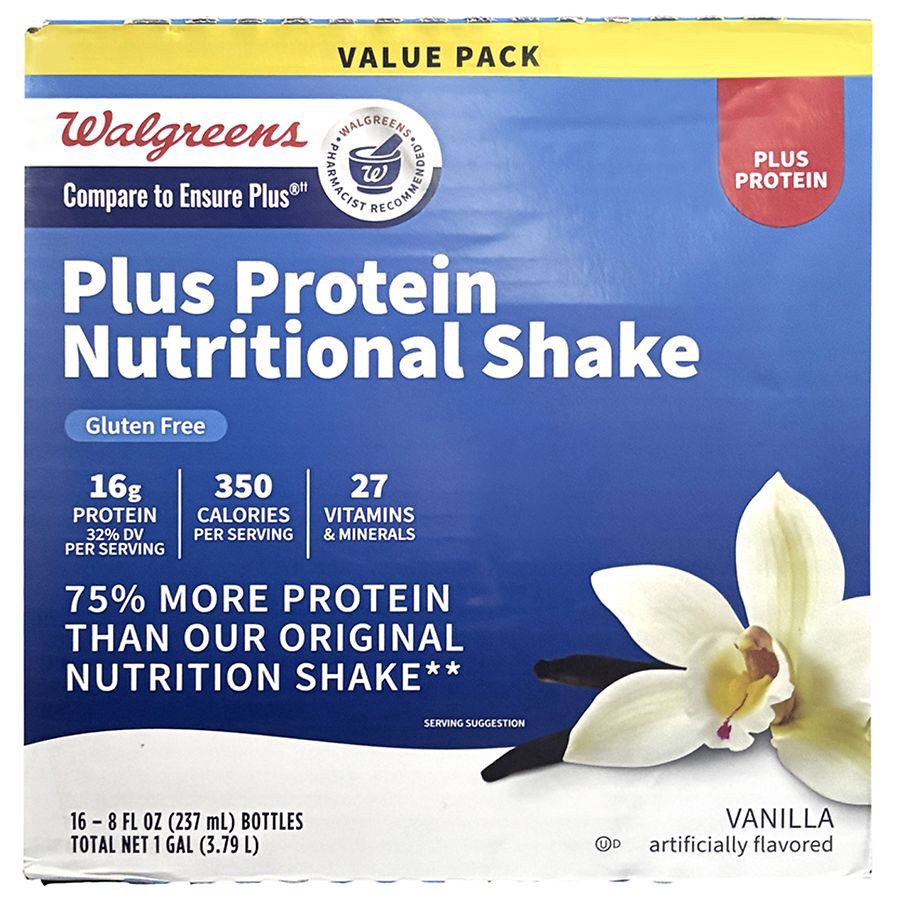 slide 1 of 5, Walgreens Nutritional Shake PLUS, 16 ct 8 oz