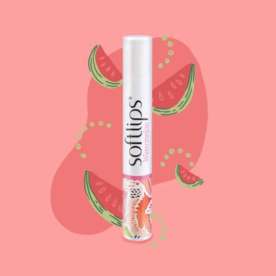 slide 39 of 43, Softlips Daily Lip Moisturizer For Dry Lips, Watermelon Flavored Lip Balm, SPF 20, Hydrates, Soothes & Prevents Dry, Chapped Lips, Smooth Glide Formula, Dermatologist Tested, Pack of 2 Chap Sticks, 2 ct