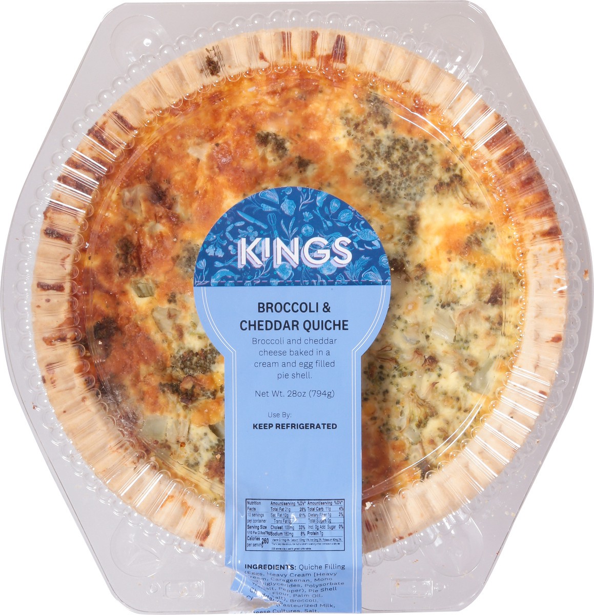 slide 6 of 13, Quiche Broccoli Cheddar - 28 OZ, 28 oz