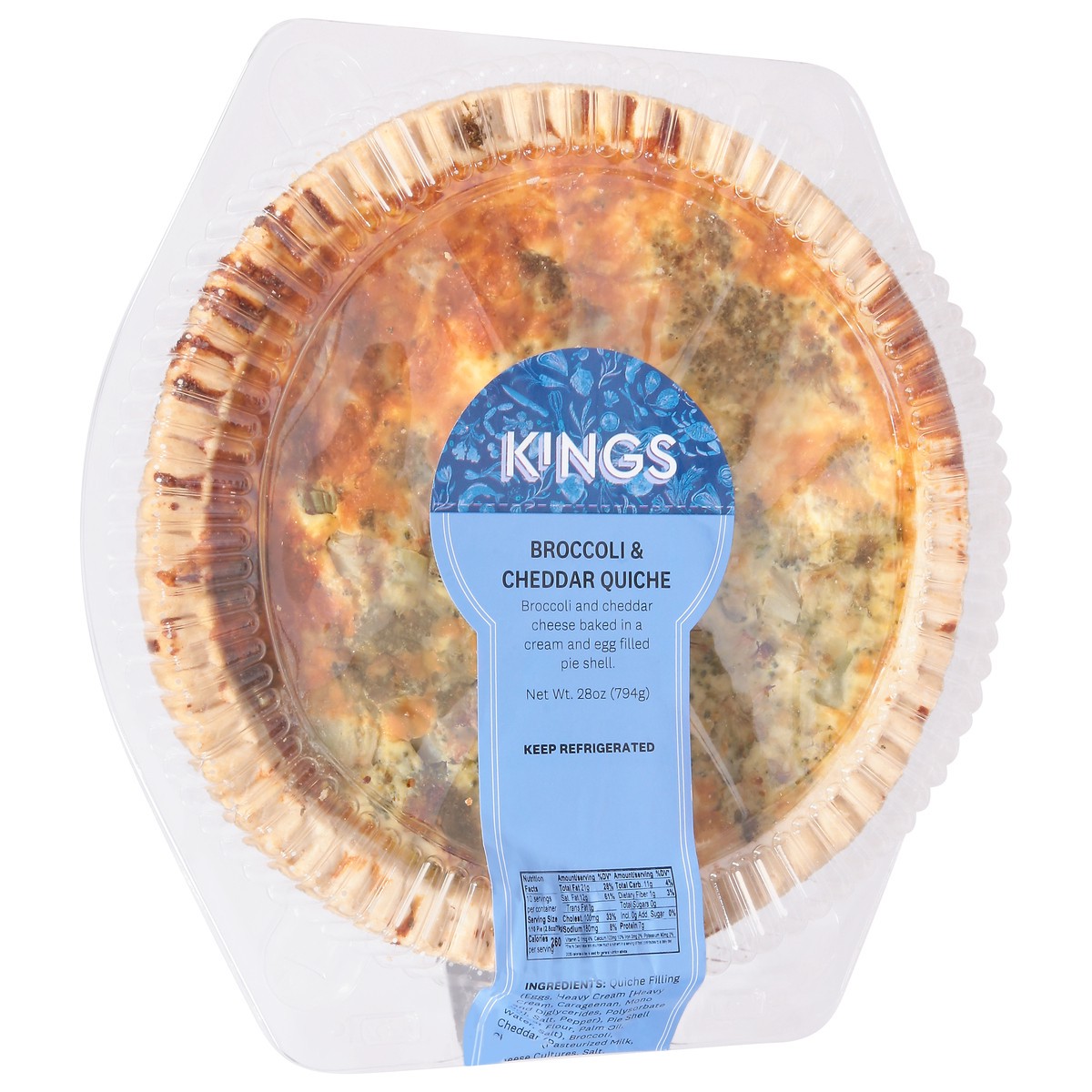 slide 8 of 13, Quiche Broccoli Cheddar - 28 OZ, 28 oz