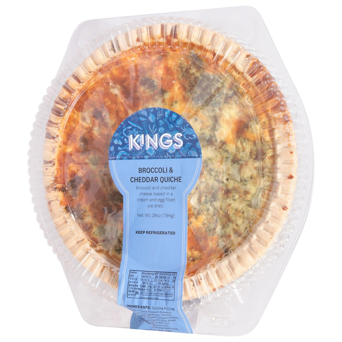 slide 9 of 13, Quiche Broccoli Cheddar - 28 OZ, 28 oz