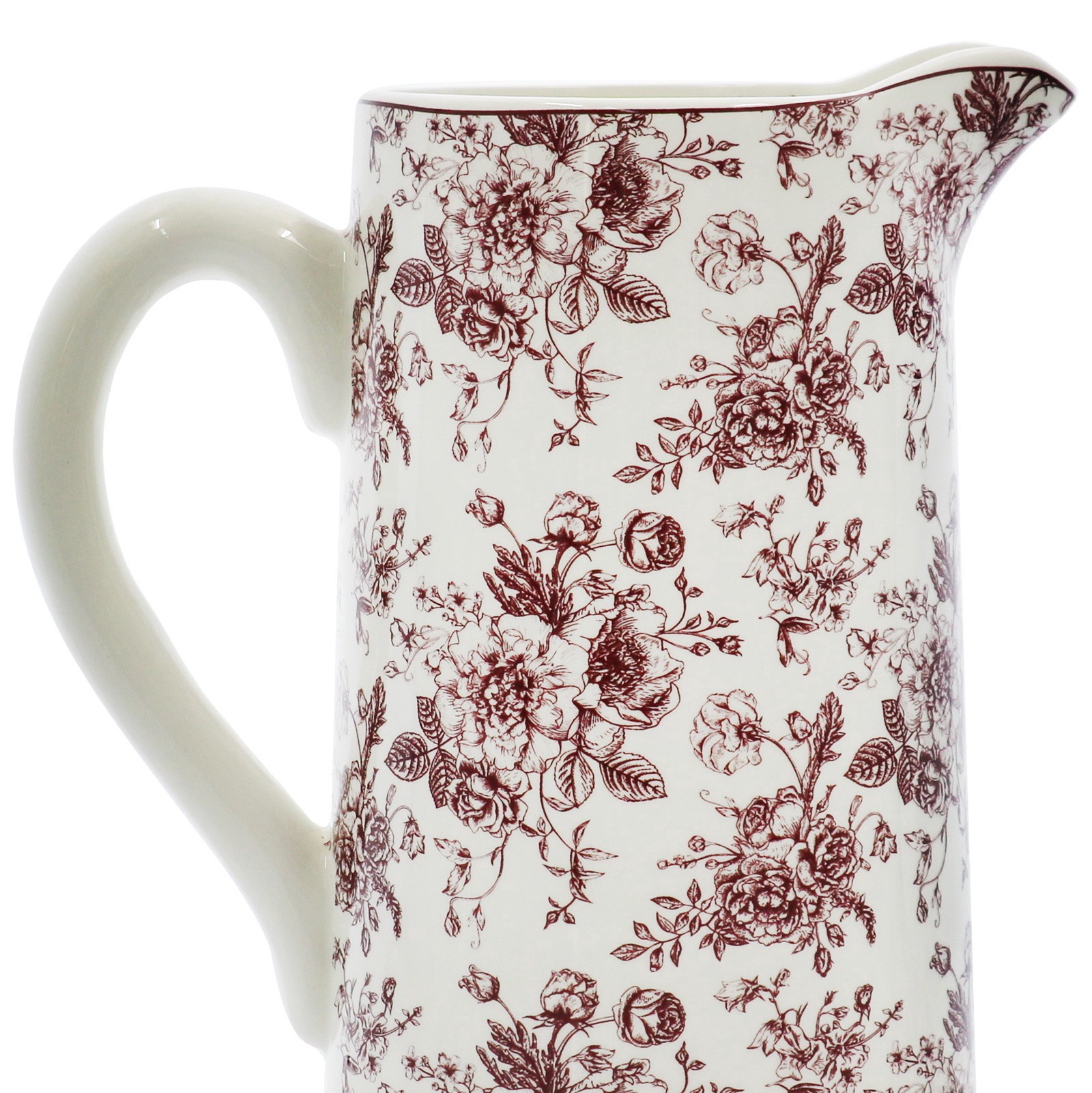 slide 3 of 3, 8" Light Floral Pitcher By Ashland, 7.6 in x 4.65 in x 8 in