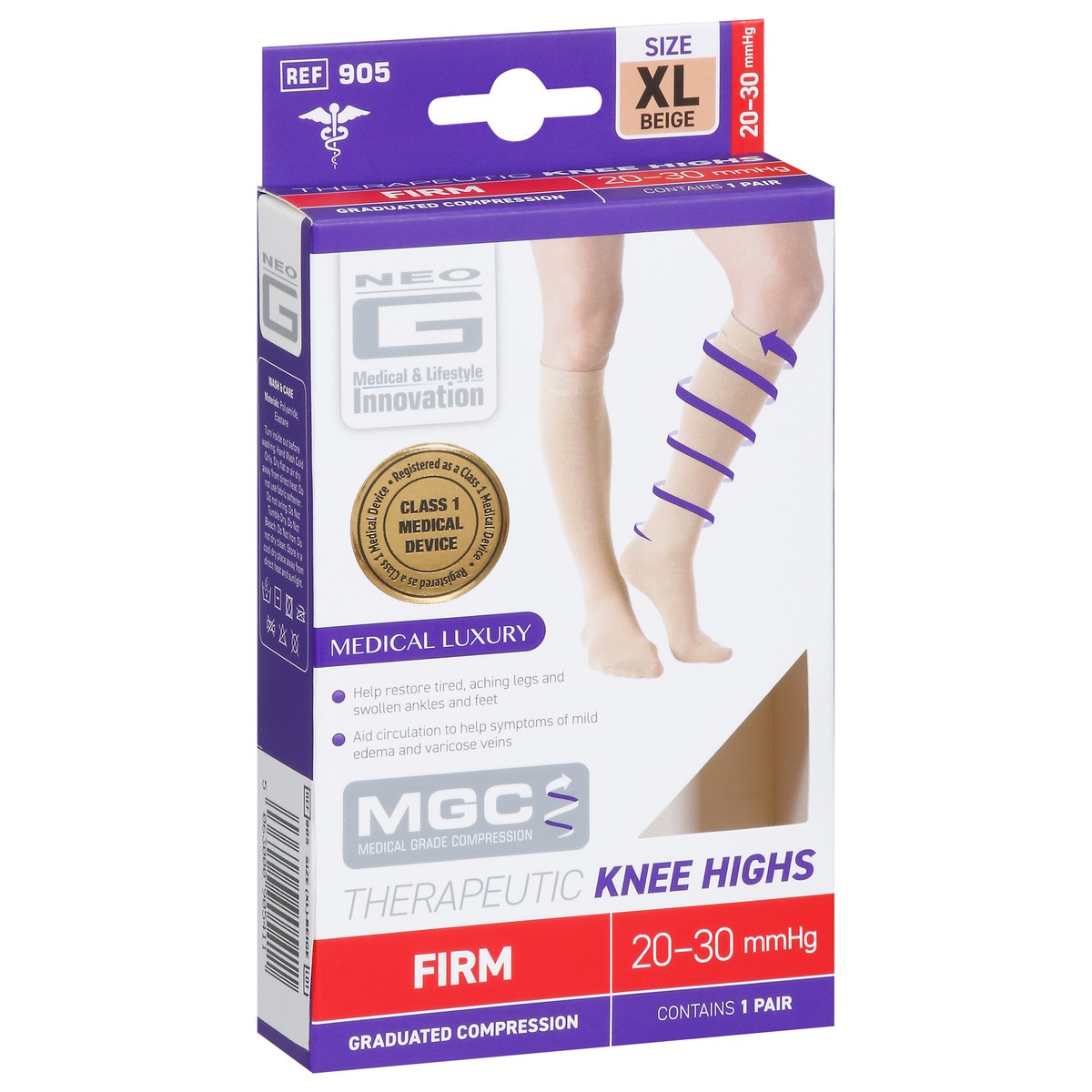 slide 6 of 11, Neo G Beige Therapeutic Knee Highs XL 1 ea, 1 ct