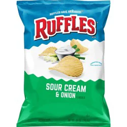 Ruffles Potato Chips Sour Cream & Onion Flavored 8.5 Oz