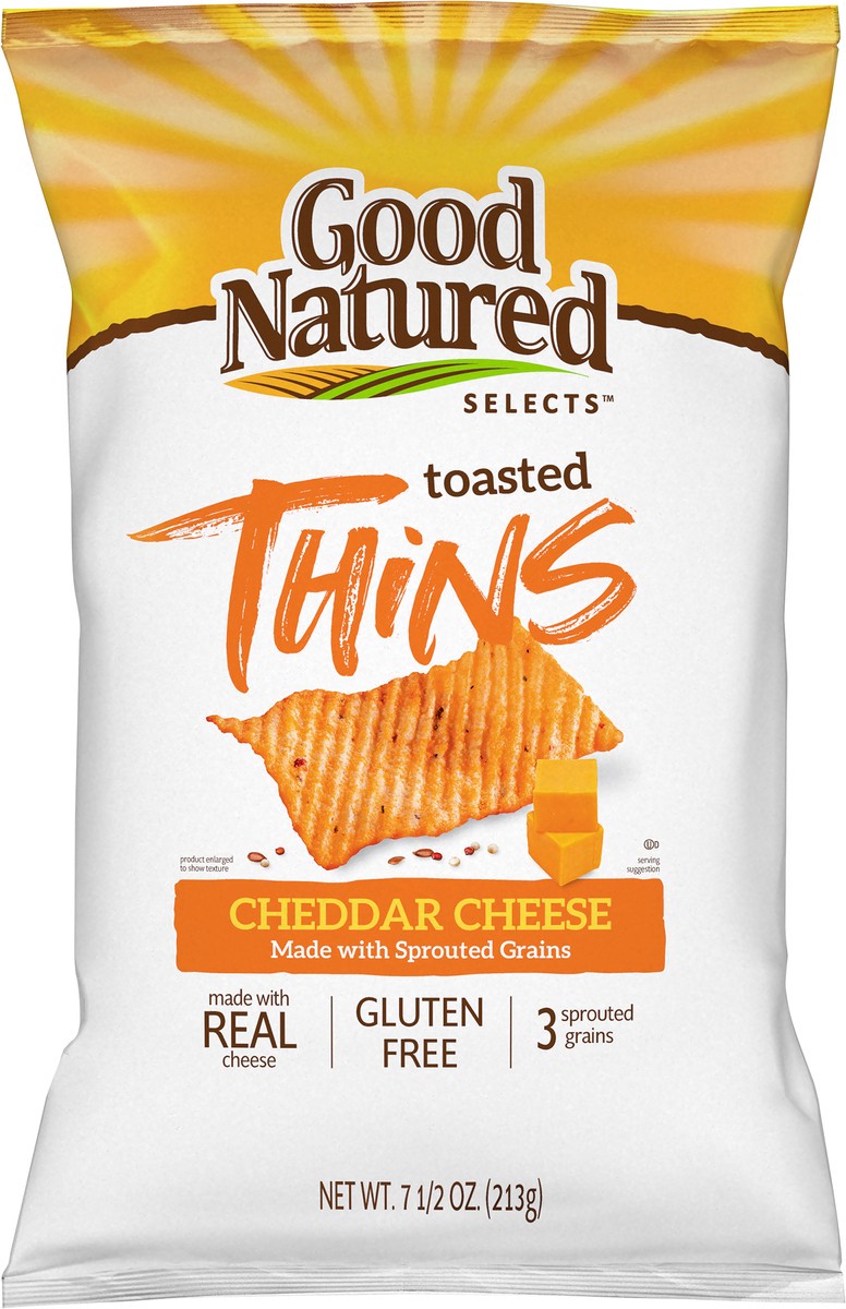 slide 8 of 11, Good Natured Toasted Cheddar Cheese Thins, 7.5 oz